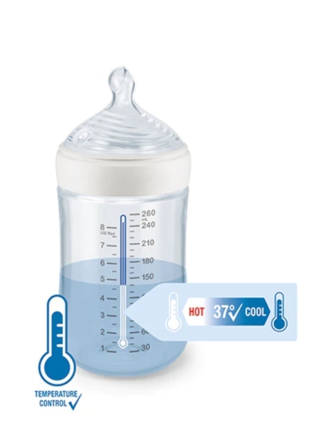 NUK Nature Sense Glass Baby Bottle with Temperature Control - 120ml (Size S) - Image 2